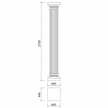 Чертеж бетонной колонны  CL-001