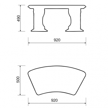 Лавка Классика Львиная Лапа R-1 (R900mm) чертеж